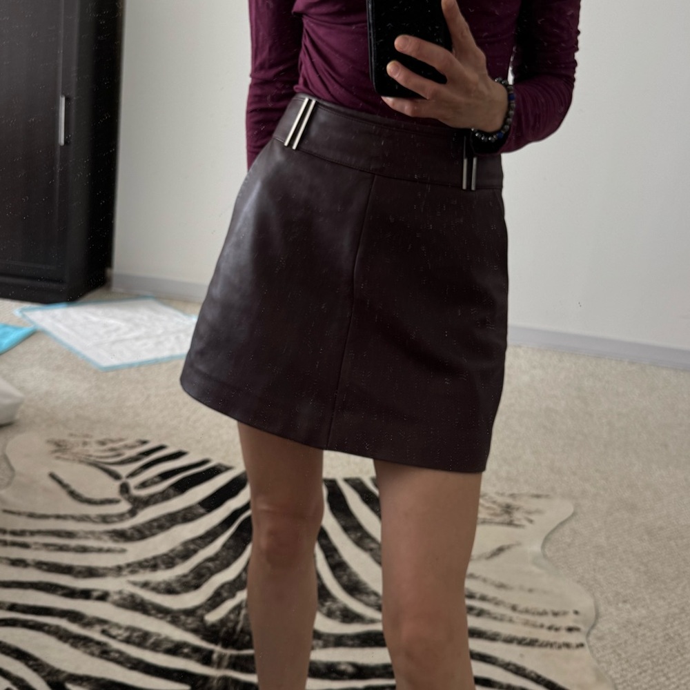 Genuine Leather Burgundy skirt